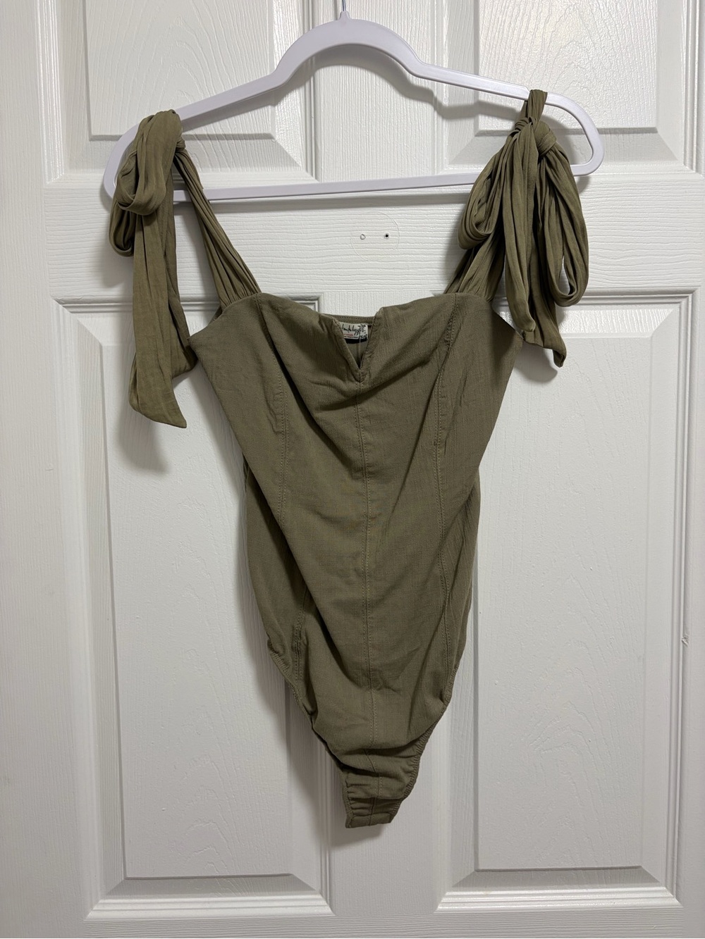 Free People Olive Tie-Shoulder One-Piece